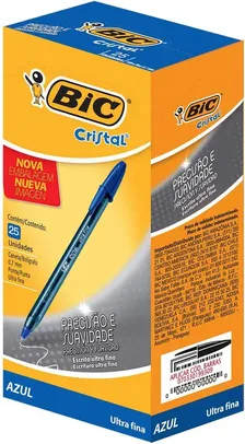 [PRIME] Caneta Esferográfica BIC Cristal 25 Unidades