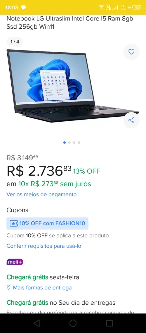 Imagem na descrição da promoção