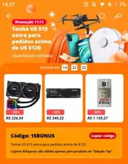 [U$15,00 OFF] Compras acima de U$120,00