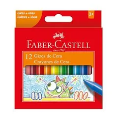 Faber-Castell 141012N - Giz de Cera, 12 Cores | R$2,49