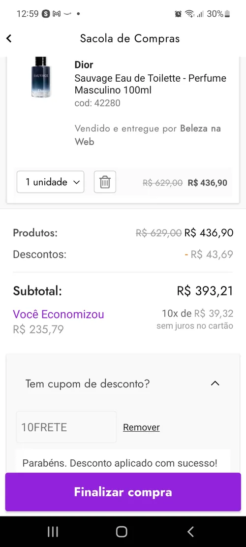 Imagem na descrição da promoção