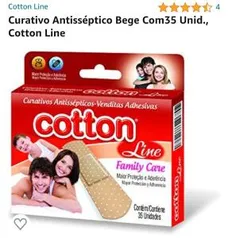 (PRIME) Curativo Antisséptico Bege Com35 Unid., Cotton Line | R$ 3