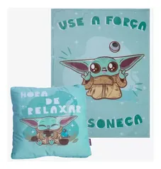 Almofada Com Manta Quentinha Grogu Baby Yoda Mandalorian