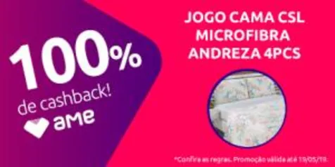 [100% de CashBack via AME/Loja Física] Jogo de Cama CSL Microfibra Andreza 4 PCS