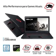 Notebook Samsung Gaming Odyssey Intel Core i7 8GB (GeForce GTX 1050 de 4GB) 1TB Tela LED Full HD 15,6" Windows 10 em 10x sem juros