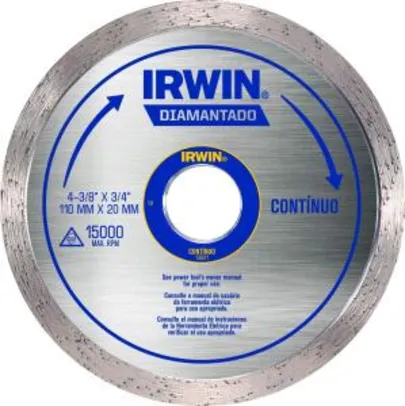 (Prime) Irwin, Disco Diamantado Liso Standard 110 x 20 mm, Prata | R$11
