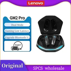 5 PEÇAS - Lenovo GM2 Pro Fone Bluetooth 5.3 (R$33 cada)