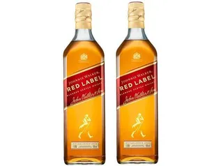 Kit Whisky Johnnie Walker Red Label Escocês 1L - 2 Unidades | R$145