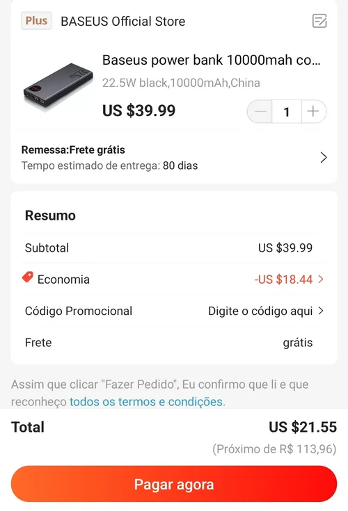 Imagem na descrição da promoção