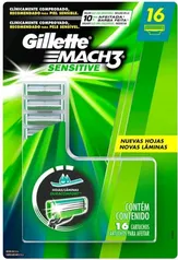 Carga Aparelho Barbear Gillette Mach3 Sensitive 16 Cargas | R$71