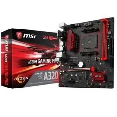 Placa-Mãe MSI p/ AMD AM4 mATX A320M GAMING PRO DDR4 - R$366