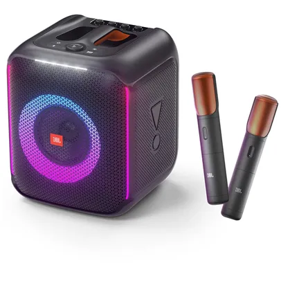 Caixa de Som com 2 Microfones Sem Fio JBL Partybox Encore 2, Light Show, Bluetooth, USB, 100W RMS, Preto - 28913610