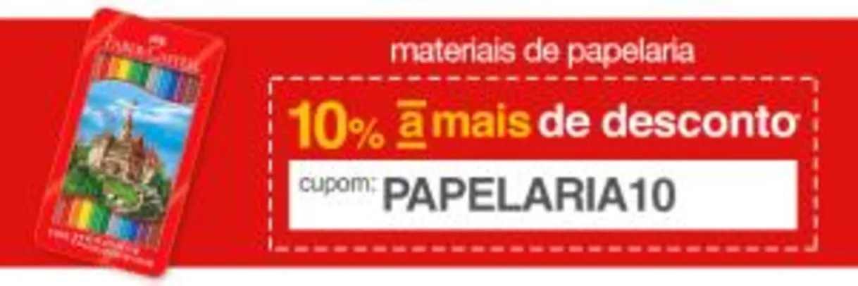 10% OFF na seleção de materiais de papelaria nas Lojas Americanas