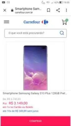 Smartphone Samsung Galaxy S10 Plus 128GB | R$3000