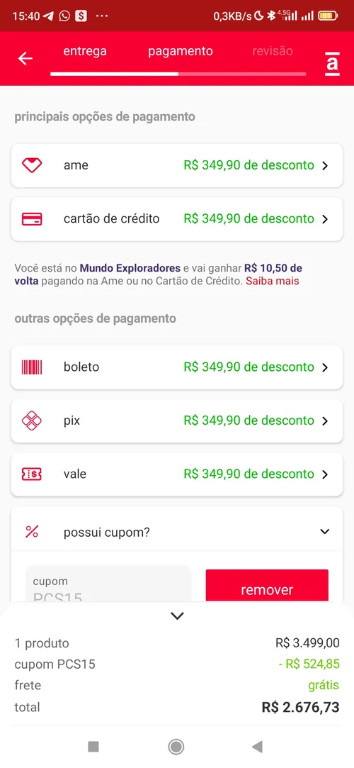 Imagem na descrição da promoção