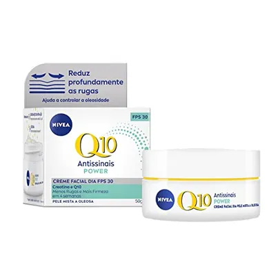 [PRIME]NIVEA Creme Facial Antissinais Q10 Power Dia FPS 30 Pele Mista a Oleosa 50g - Reduz rugas e linhas de expressão,