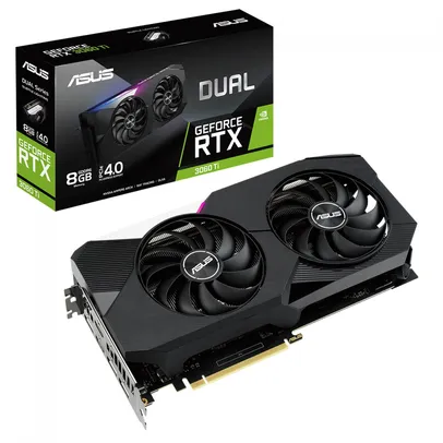 Placa de Vídeo Asus Geforce RTX 3060 Ti DUAL OC, LHR, 8GB, V2, GDDR6, DLSS, Ray Tracing, 90YV0G1J-M0NA00 - V2