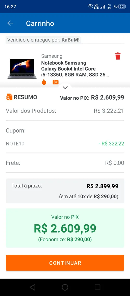 Imagem na descrição da promoção