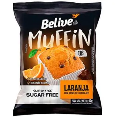 [PRIME] Muffin Laranja com Gotas de Chocolate Zero Açúcar sem Glúten sem Lactose Belive 40g | R$ 1,99