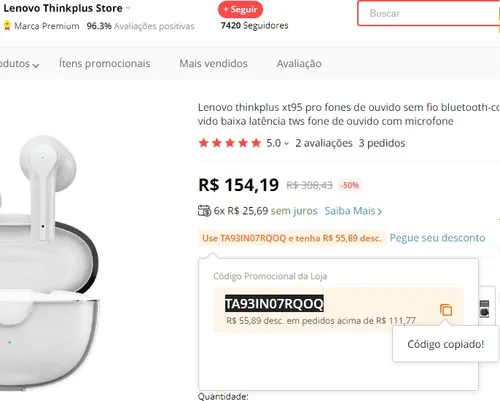 Imagem na descrição da promoção