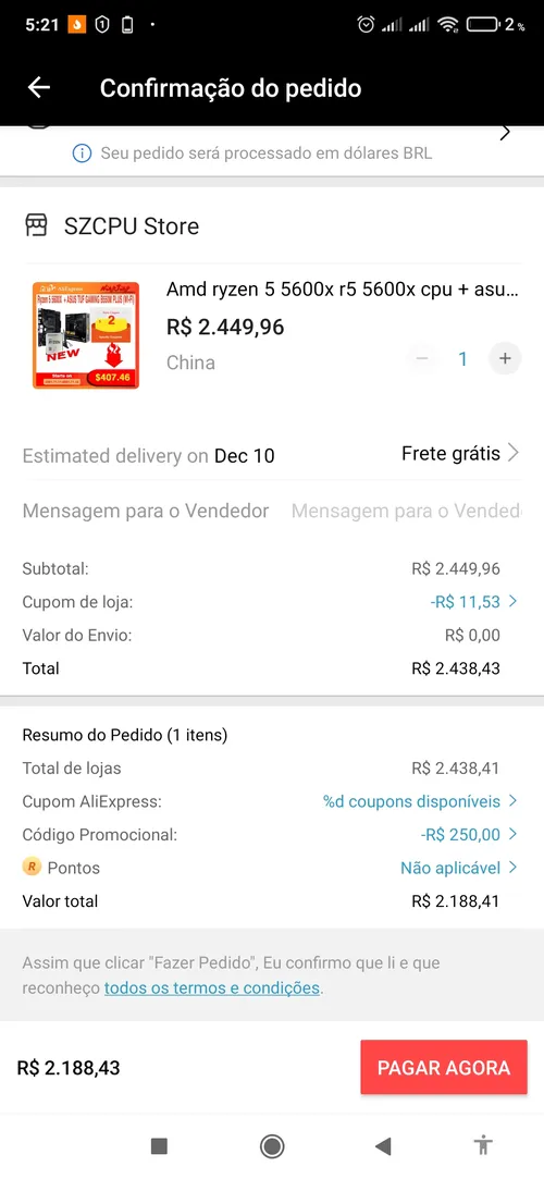 Imagem na descrição da promoção