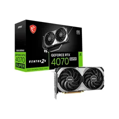 (Conta nova)Placa de Vídeo RTX 4070 Super MSI 12G Ventus 2X OC NVIDIA GeForce, 12GB GDDR6X, DLSS, Ray Tracing