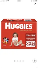 Fralda Huggies Supreme Care, 26 Unidades XG | R$ 20