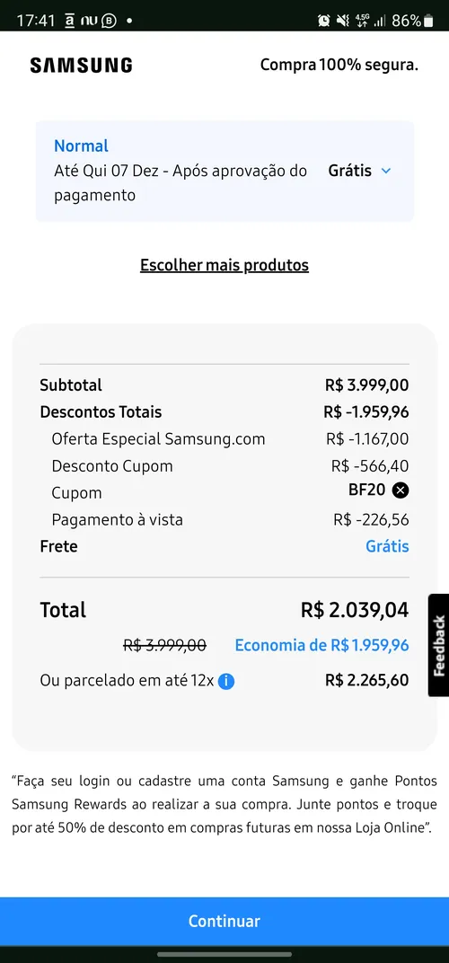 Imagem na descrição da promoção