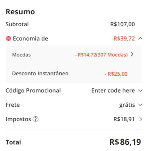 Imagem na descrição da promoção