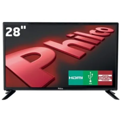 TV LED 28" HD Philco PH28D27D com Conversor Digital Integrado, por R$ 670