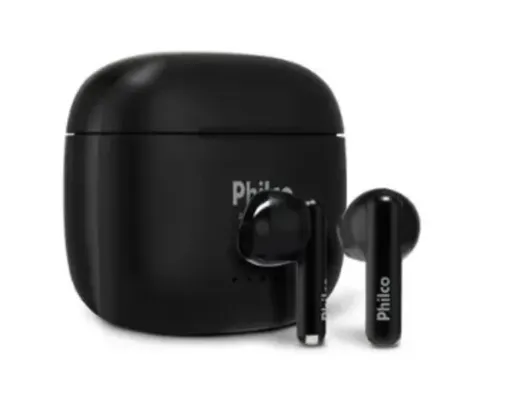 Fone de Ouvido Philco PFI200P Air Beats, Até 28hr de Bateria, Bluetooth 5.3, IPX4, Preto - PFI200P