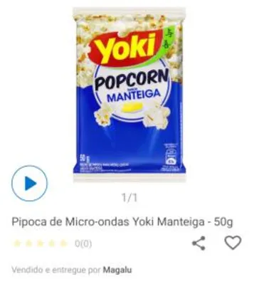 [Clube da Lu + APP] Pipoca de Micro-ondas Yoki Manteiga - 50g - leve 4 e pague 3