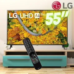 Smart TV LG 55 4K UHD 55UP7550, com WiFi e Bluetooth, HDR, Inteligência Artificial, ThinQ Smart Magic, Google Alexa