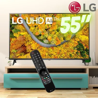 Smart TV LG 55 4K UHD 55UP7550, com WiFi e Bluetooth, HDR, Inteligência Artificial, ThinQ Smart Magic, Google Alexa