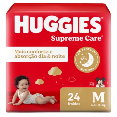 Fralda Descartável Huggies Supreme Care Jumbo M 24 Unidades