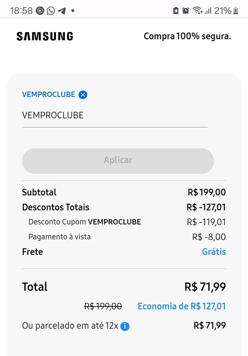 Imagem na descrição da promoção