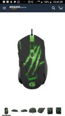 Fortrek OM-801, Mouse Gamer USB, 3200 DPI, Preto/Verde | R$30