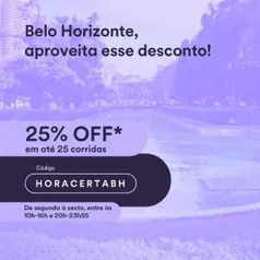 Cabify 25% OFF em BH