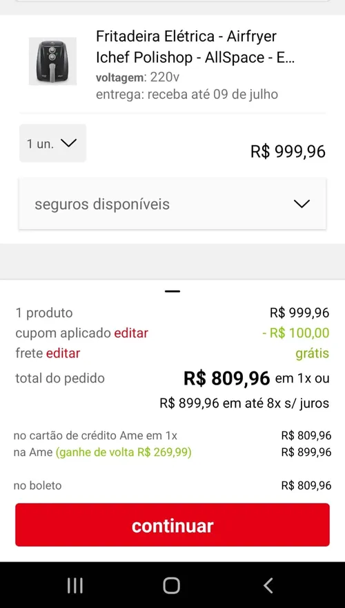 Imagem na descrição da promoção