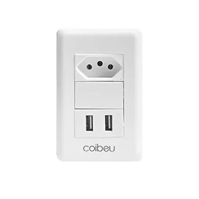 Tomada USB Duo, Duo USB Wall Socket, Enchufe de Pared USB Duo, Tomadas com Entradas USB Switch RN105