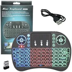 Mini Teclado Sem fio Iluminado Touch 3 Cores Led Tv box frete grátis