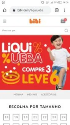 Compre 3 peças e Leve 6 na Liquida Bibi!