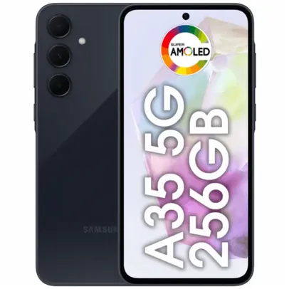 Smartphone Samsung Galaxy A35 5G 256GB 8GB RAM,Tela 6.6 Super AMOLED 120Hz,Áudio Estéreo,NFC, IP67 Proteção Contra Água Poeira