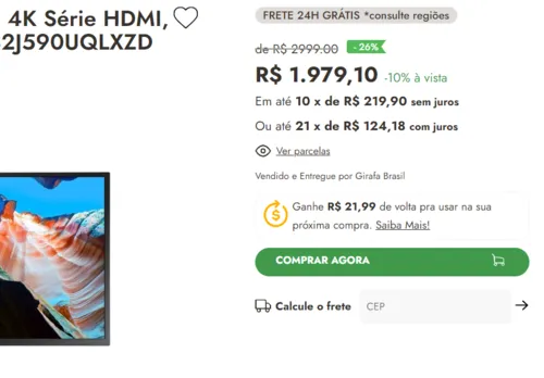 Imagem na descrição da promoção