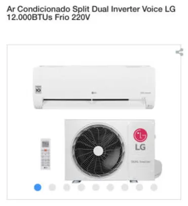 Ar Condicionado Split Dual Inverter Voice LG 12.000BTUs Frio 220V | R$ 1674