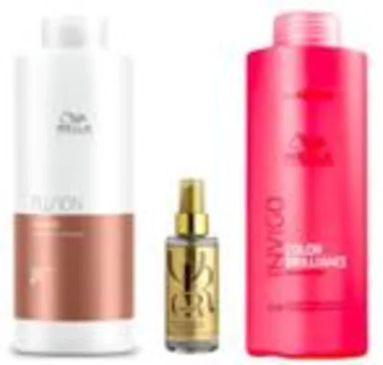 Kit Shampoos Fusion Repair, Invigo e Oil Reflections - Wella