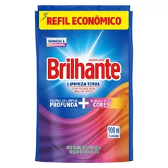 Sabão Líquido Limpeza Total Roupas Brancas e Coloridas Sachê 900ml Brilhante