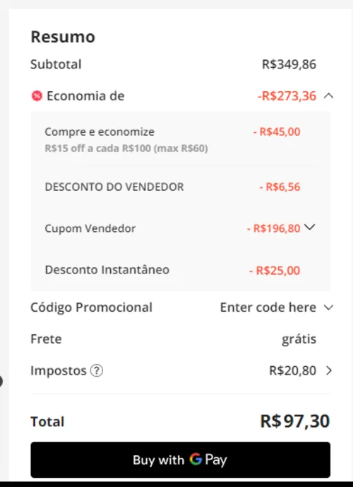 Imagem na descrição da promoção