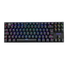 TECLADO MECANICO GAMER MANCER GHOUL MK2, RGB, ABNT2, SWITCH HUANO VERMELHO, PRETO