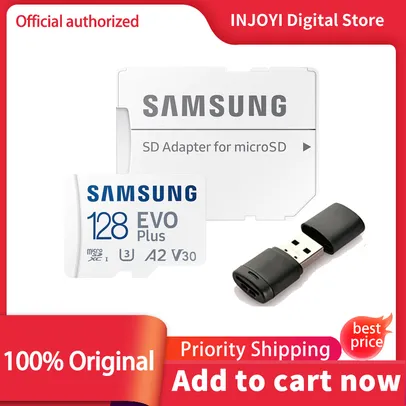 [Conta Nova/ 64Gb] Original Samsung micro cartão sd 64gb classe 10 cartão de memória evo 